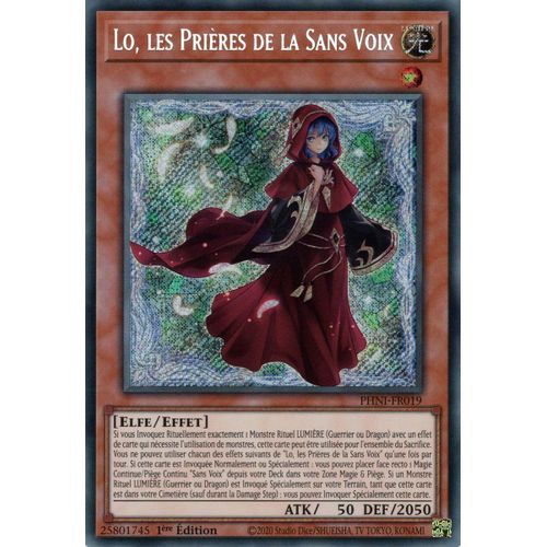 Yu Gi Oh ! Lo, Les Prières De La Sans Voix Phni-Fr019 Secret Rare En Français