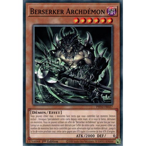 Yu Gi Oh ! Berserker Archdémon Phni-Fr027 Commune En Français