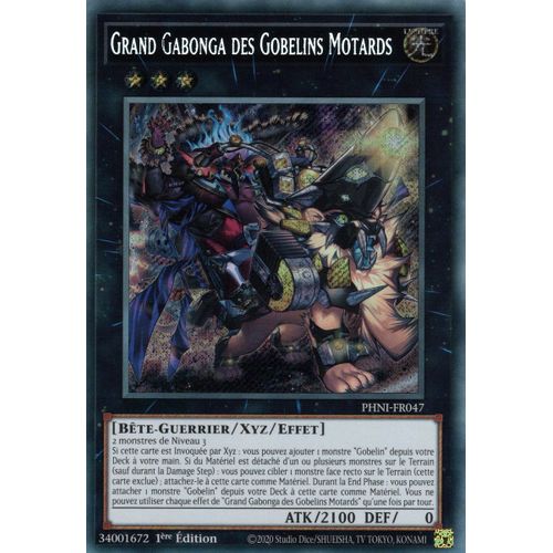 Yu Gi Oh ! Grand Gabonga Des Gobelins Motards Phni-Fr047 Secret Rare En Français