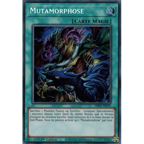 Yu Gi Oh ! Mutamorphose Phni-Fr070 Secret Rare En Français
