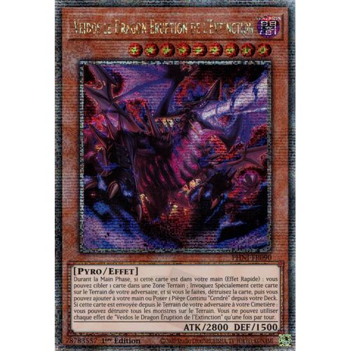 Yu Gi Oh ! Veidos Le Dragon Éruption De L'extinction Phni-Fr090 Quarter Century Secret Rare En Français