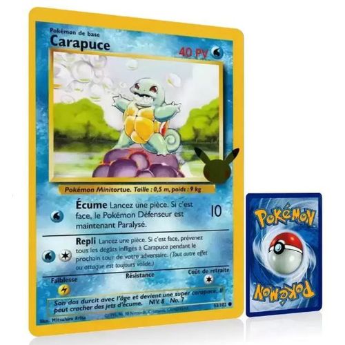 Pokemon Carapuce 63 / 102 Geante Jumbo 25 Ans