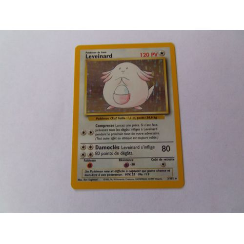 Carte Pokémon Leveinard Halo 3/102 Set De Base 1999