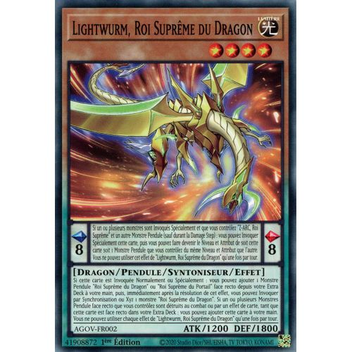 Yu Gi Oh ! Lightwurm, Roi Suprême Du Dragon Agov-Fr002 Commune En Français
