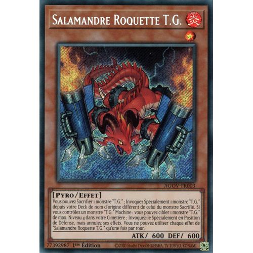 Yu Gi Oh ! Salamandre Roquette T.G. Agov-Fr003 Secret Rare En Français