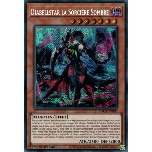 Yu Gi Oh ! Diabellstar La Sorcière Sombre Agov-Fr006 Secret Rare En Français