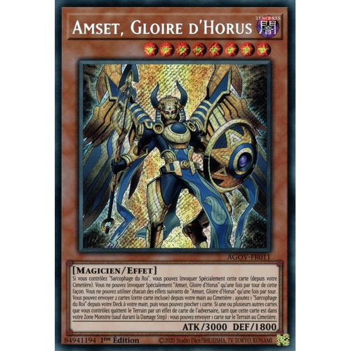 Yu Gi Oh ! Amset, Gloire D'horus Agov-Fr011 Secret Rare En Français