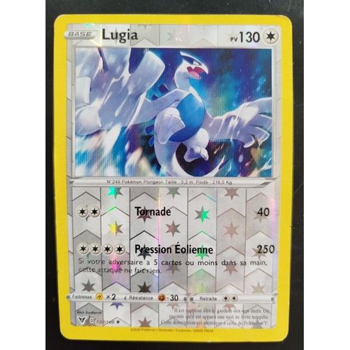 Carte Pokemon : Lugia - 130 Pv - N° 132/185 De 2020, Série Épée Et Boucliers , En Version Reverse Brillante, Carte Très Rare