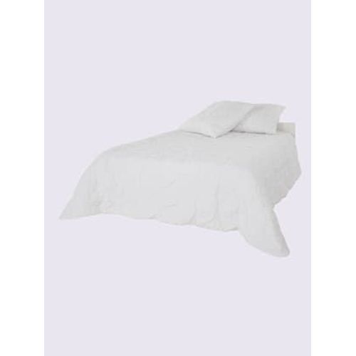 Couvre-Lit Aspect Soyeux 100% Polyester - - Blanc