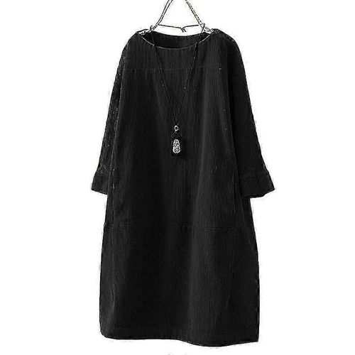 Femmes Vintage Velours Côtelé Robe Courte À Manches Longues Split-Joint Mini Robes-Bon