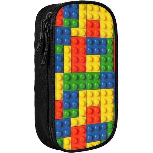 Grande Trousse À Crayons Imprimée En Brique Colorée, Pochette À Crayons Durable, Sac De Papeterie Portable, Organisateur De Papeterie28083-Bon