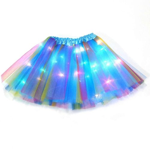 Jupe Tutu Led Lumineuse Pour Les Filles De 2 À 12 Ans, Élastique 3 Couches Princesse Légère Led Jupe De Danse-Yvan