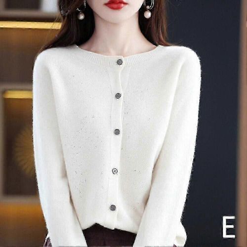 Pull Cardigan En Cachemire Pour Femmes, Cardigan À Manches Longues Bouton En Cachemire Sur Le Devant-Good
