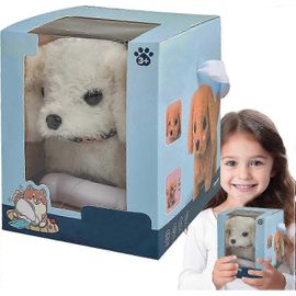 Mon chiot robot réaliste, mini jouet en peluche interactif pour animaux de compagnie Enfants mignon Robot doux chien peut marcher et aboyer-Yvan