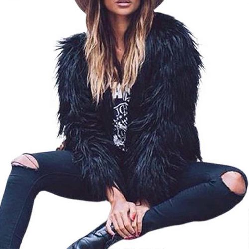 Fausse Fourrure Manteau Chaud Pour Femmes Manteau En Fausse Fourrure Luxueux Cardigan Shaggy Pour Printemps Automne Usage Quotidien-Bon
