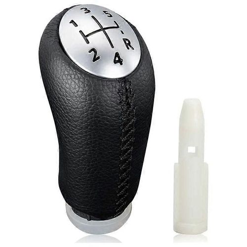 (Cuir Noir) Pommeau De Levier De Vitesses Manuel Avec Adaptateur Pour Renault Clio Iii 2005-09, Megane 2 Laguna 2003-09