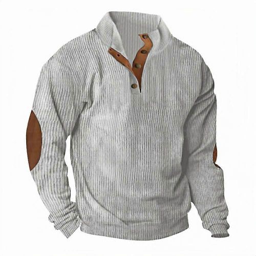 Pull Polo Quart De Boutonnage Homme À Manches Longues