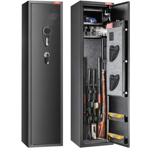 Armoire à 7-8 Fusils-VEVOR-Coffre-Fort pour Armes à Feu avec 2 Façons de Verrouillage Clavier Numérique et Clés