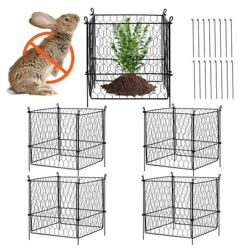 Grillage de Protection pour Plantes-VEVOR-34 x 34 cm-Lot de 4-Cages pour Plantes d'extérieur, Fleurs et Légumes