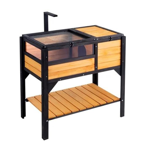 Maison En Bois Pour Tortues-Vevor-Cage Pour Petits Animaux-Enclos Pour Tortues Avec Support D'éclairage-Avec Pieds De Support