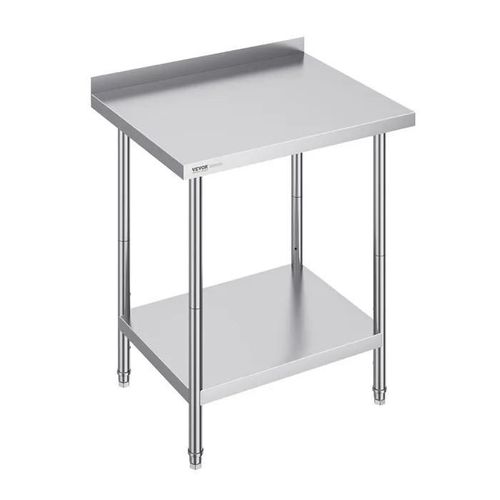 Table De Travail Cuisine Acier Inoxydable-Vevor-Table De Préparation-76,2x61x91,4 Cm-Hauteur Réglable