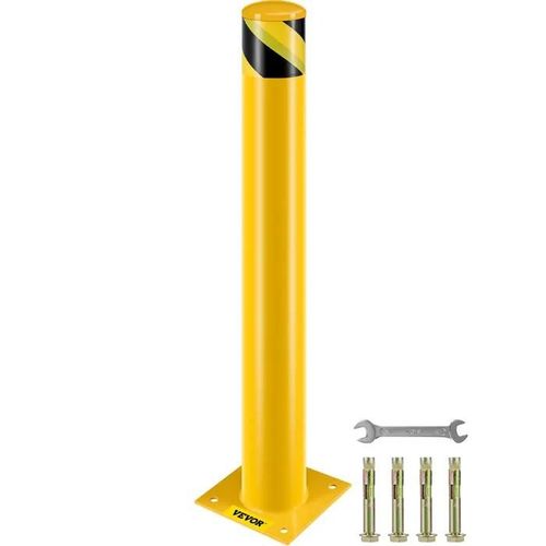 Poteaux de Signalisation-VEVOR-91,4x11,4 cm-Contrôle du Trafic Anti-Collision-Revêtement en Poudre Jaune
