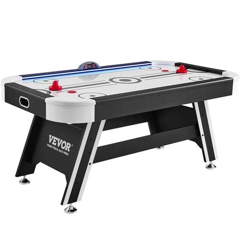 Table d¿Air Hockey-VEVOR-183 cm-Système de Score Électronique LED-Hockey sur Table d'Intérieur-avec 2 Palets, 2 Poussoirs