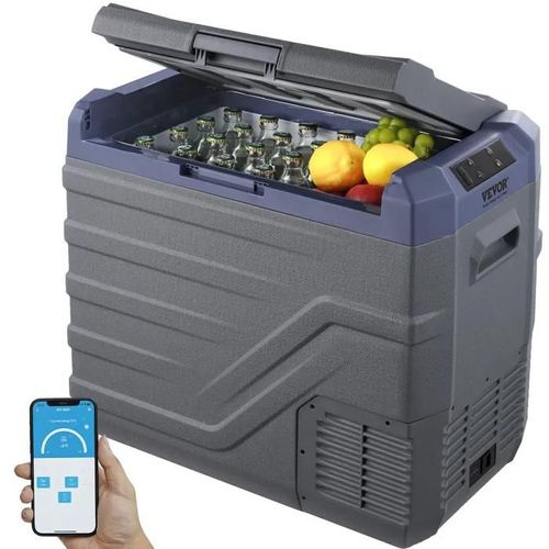 Réfrigérateur Portable à Compression-VEVOR-45 L-Mini Frigo de Voiture 12/24 V CC et 100-240 V CA-Température Réglable
