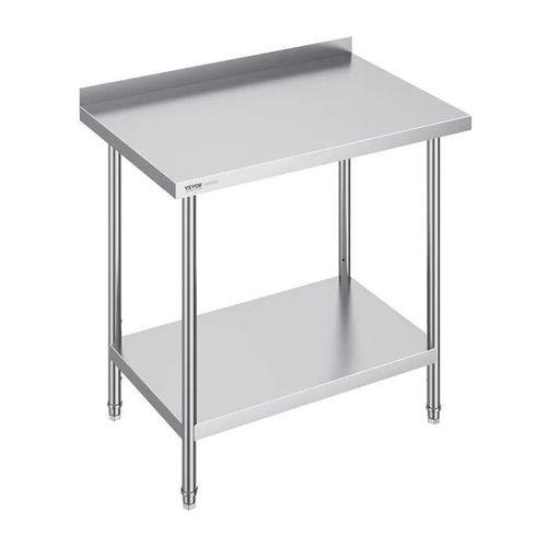 Table De Travail Cuisine Acier Inoxydable-Vevor-Table De Préparation-61x91,4x91,4 Cm-Pour Cuisine Restaurant Bar Hôtel Maison