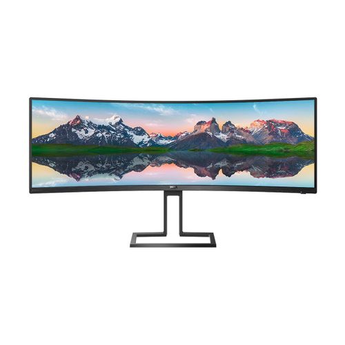 Philips P-line 498P9 - Écran LED - incurvé - 49" (48.8" visualisable) - 5120 x 1440 Dual Quad HD @ 70 Hz - VA - 450 cd/m² - 3000:1 - 5 ms - 2xHDMI, DisplayPort - haut-parleurs - texture noire