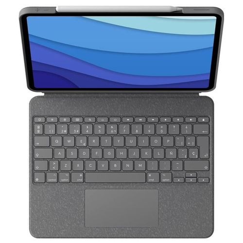 Logitech Combo Touch - Clavier et étui - avec trackpad - rétroéclairé - Apple Smart connector - QWERTY - Espagnol - gris oxford - pour Apple 10.9-inch iPad Air (4ème génération, 5ème génération)