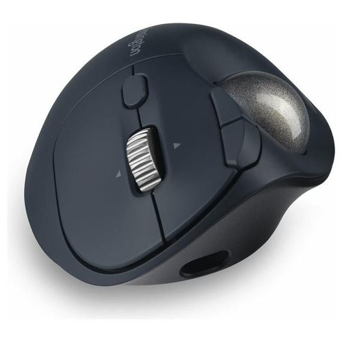 Kensington Pro Fit Ergo TB550 Trackball EQ - Boule de commande - ergonomique - optique - 9 boutons - sans fil - 2.4 GHz, Bluetooth - récepteur sans fil USB - bleu gris, noir - Pour la vente au...