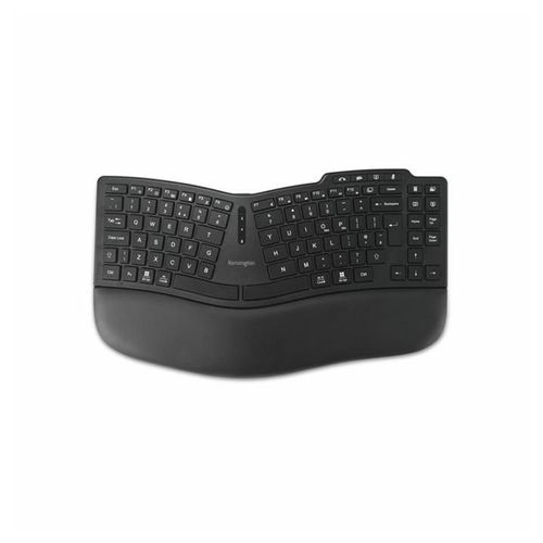 Kensington Pro Fit Ergo KB675 EQ - Clavier - rechargeable - TKL - sans fil - 2.4 GHz, Bluetooth - QWERTY - R.-U. - noir - Pour la vente au détail - carton FSC