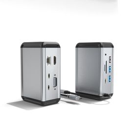 Adaptateur de concentrateur USB-C 12 en 1 avec HDMI, VGA, Ethernet et plus