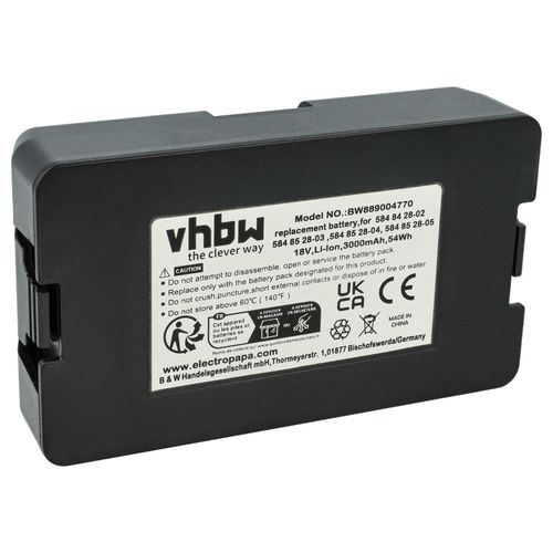 vhbw Batterie compatible avec McCulloch ROB 800, S400, 500, 600 robot tondeuse (3Ah, 18V, Li-ion)