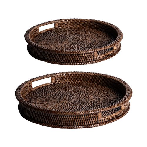 Set De 2 Plateaux Rond Saya 35 Et 40 Cm