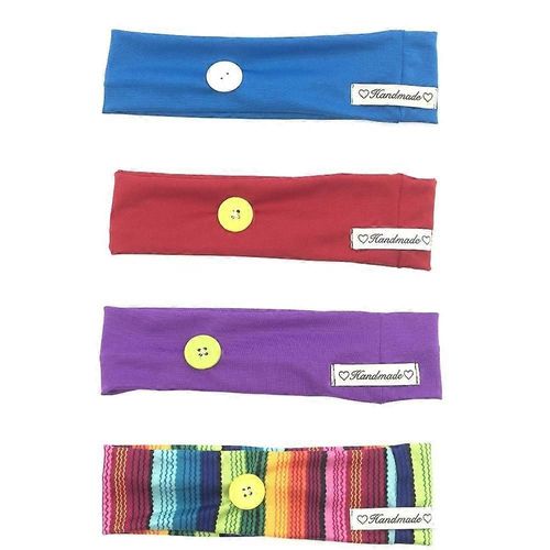 Boho Turban Headbands With Button Elastic Facemask Holder - Stylish Hair Accessories For Women And Girls