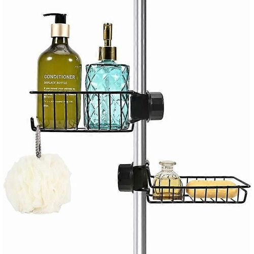 Porte Savon Douche Sans Perage, Porte Shampoing Douche Inox, Serviteur De Douche, Etagere De Douche Noir, Porte Savon Barre Douche Suspendre, Support