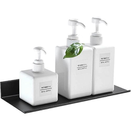 Étagères Murales En Métal, Étagère Flottante Noire 30cm, Petite Étagère Murale, Étagère De Salle De Bain, Forme En L Avec Trous Et Vis Pour Les Décorations, Salon, Chambre À Coucher,