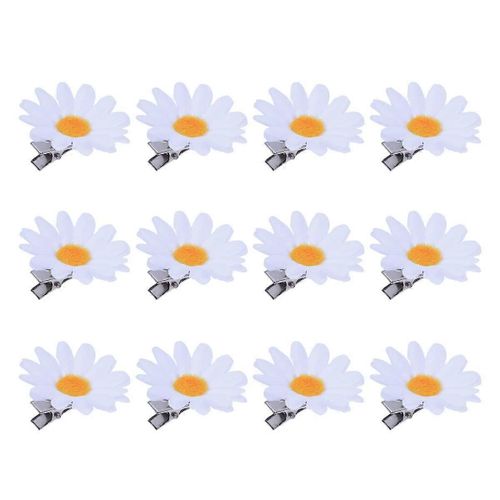 Wedding Hair Accessories - 12pcs Daisy Hair Clips Flower Hair Barrettes Hair Pins For Baby Kids Girls Toddler Women