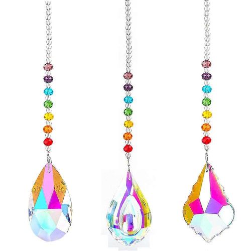 Crystal Glass Ball Prism Daylighter for Chandelier - Garden Window Hanging Decoration (3PACK)