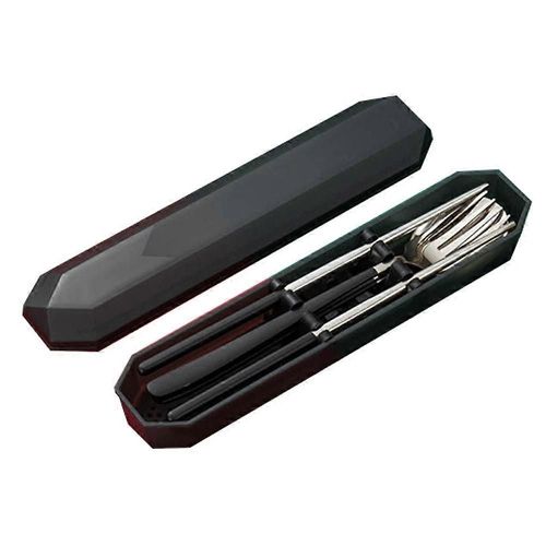 3 Pcs Portable Stainless Steel Tableware Set, Lave-Vaisselle Réutilisable Couverts Set, Inclure Fourchette Cuillère Baguettes Avec Boîte
