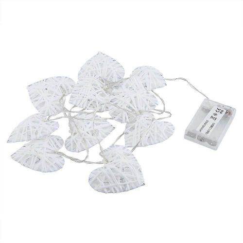 10led Chaud Romantique Coeur En Forme Rotin Boule Ornement Lumière String Maison Party Decor Lampe