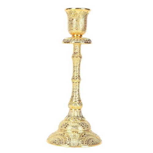 Chandelier en or Alliage vintage Exquis Sculpture Décor Pilier De Métal Chandelier pour Centres de Table À Manger