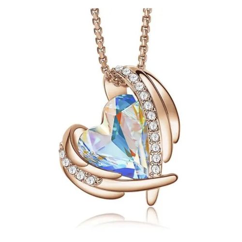 Collier Femme Cristal Coeur - Bijoux Femme - Cadeau Femme Anniversaire Saint Valentin - Couleur - Accessoire Mode - Reflet Éclat Brillance