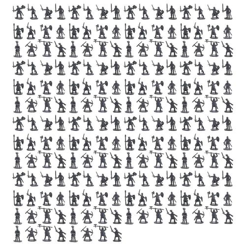 1:72 200/Set Figurines En Plastique Jouet Soldats Hommes Épéistes Action Diy Scène De Guerre Jouets Gris