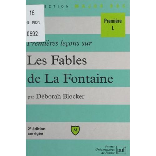 Premières Leçons Sur Les Fables De La Fontaine