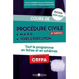 Cours De Procédure Civile Et Modes Alternatifs De Règlement Des Différends - Tout Le Programme En Fiches Et En Schémas