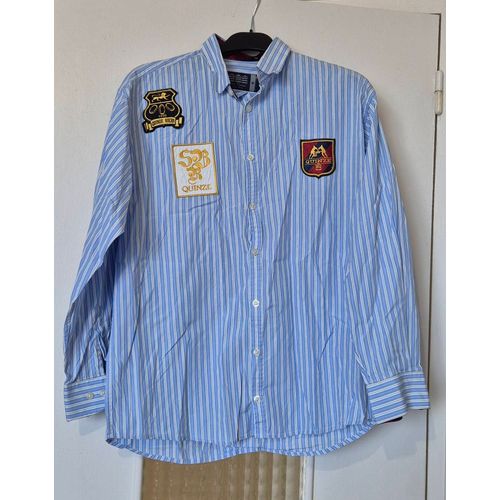Chemise Manche Longue Serge Blanco Bleu Clair À Rayure Blanche Taille 16 Ans