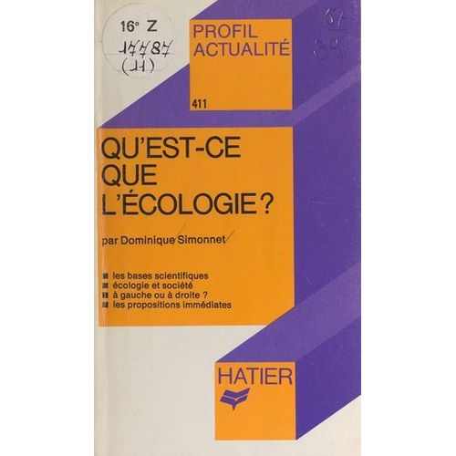 Qu'est-Ce Que L'écologie ?
